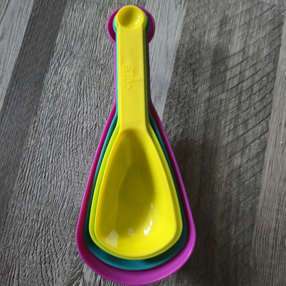 Core Kitchen Plastic Nesting Measuring Cups Spoons Set Scoops Multicolor Dual - Picture 6 of 8